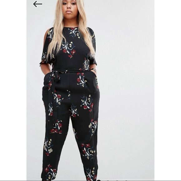 River Island | Cold Shoulder Floral Jumpsuit - Picture 1 of 11